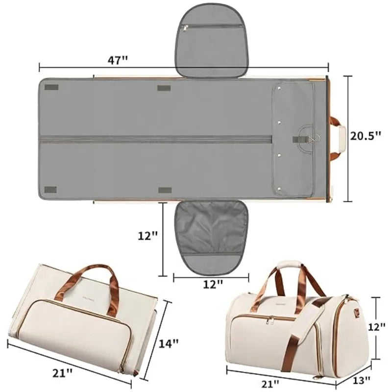 WanderWard Convertible Travel Wardrobe Bag Ivory